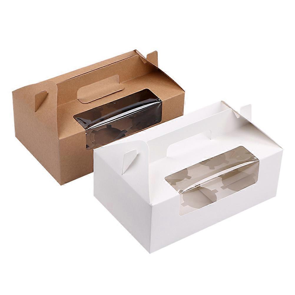 Egg Cake Box Windowed 6 Cavity Cupcake Box compatible with Storage Use 8Pcs