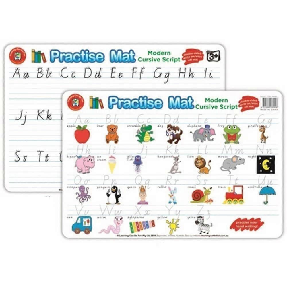 MODERN CURSIVE Engaging Learning Can Be Fun Practise Mat 42x28cm Ages 3 Up