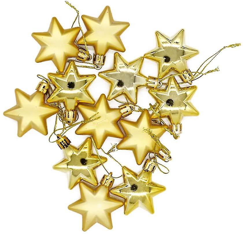 48 Pack Decorations Baubles With Star-shaped Christmas Hanging Ornaments Shatterproof Craft