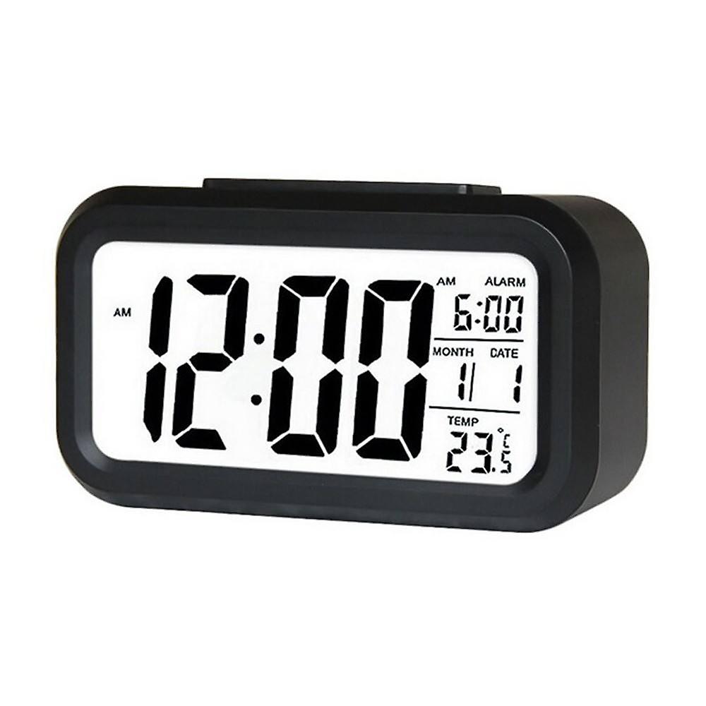 Digital Alarm Clock With Date And Temperature Snooze Button On Top