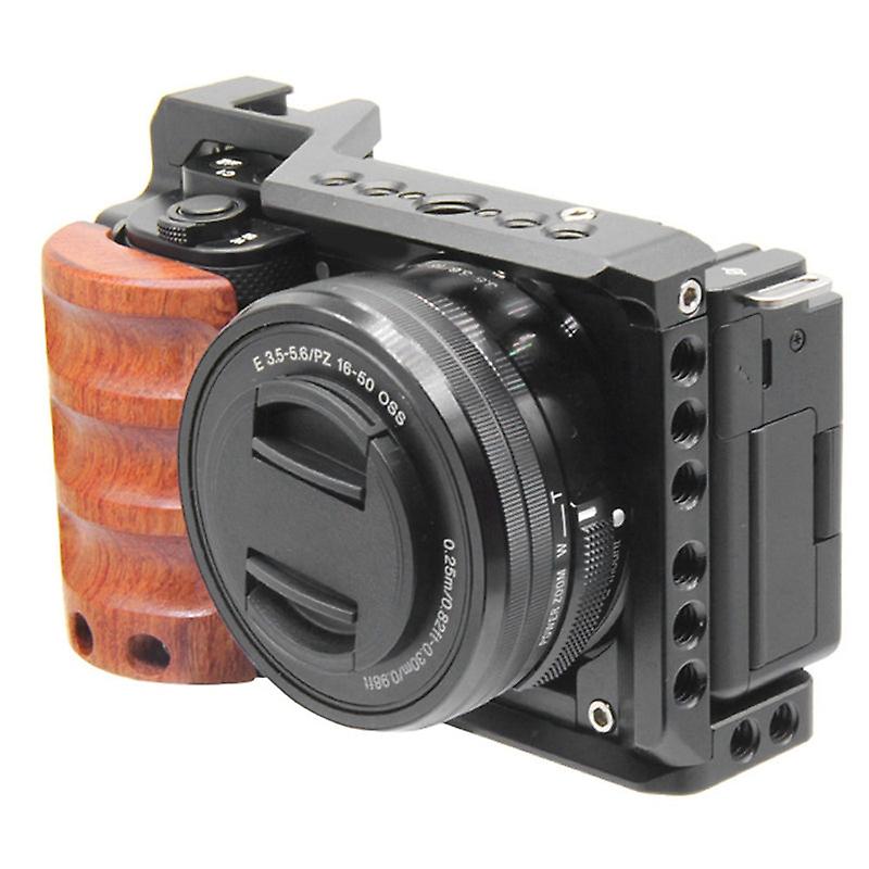 For Sony Zv-e10 Camera Cage With Grip Extension Grip Stabilizer Bracket 1/4 Threads Holes Quick Release Plate