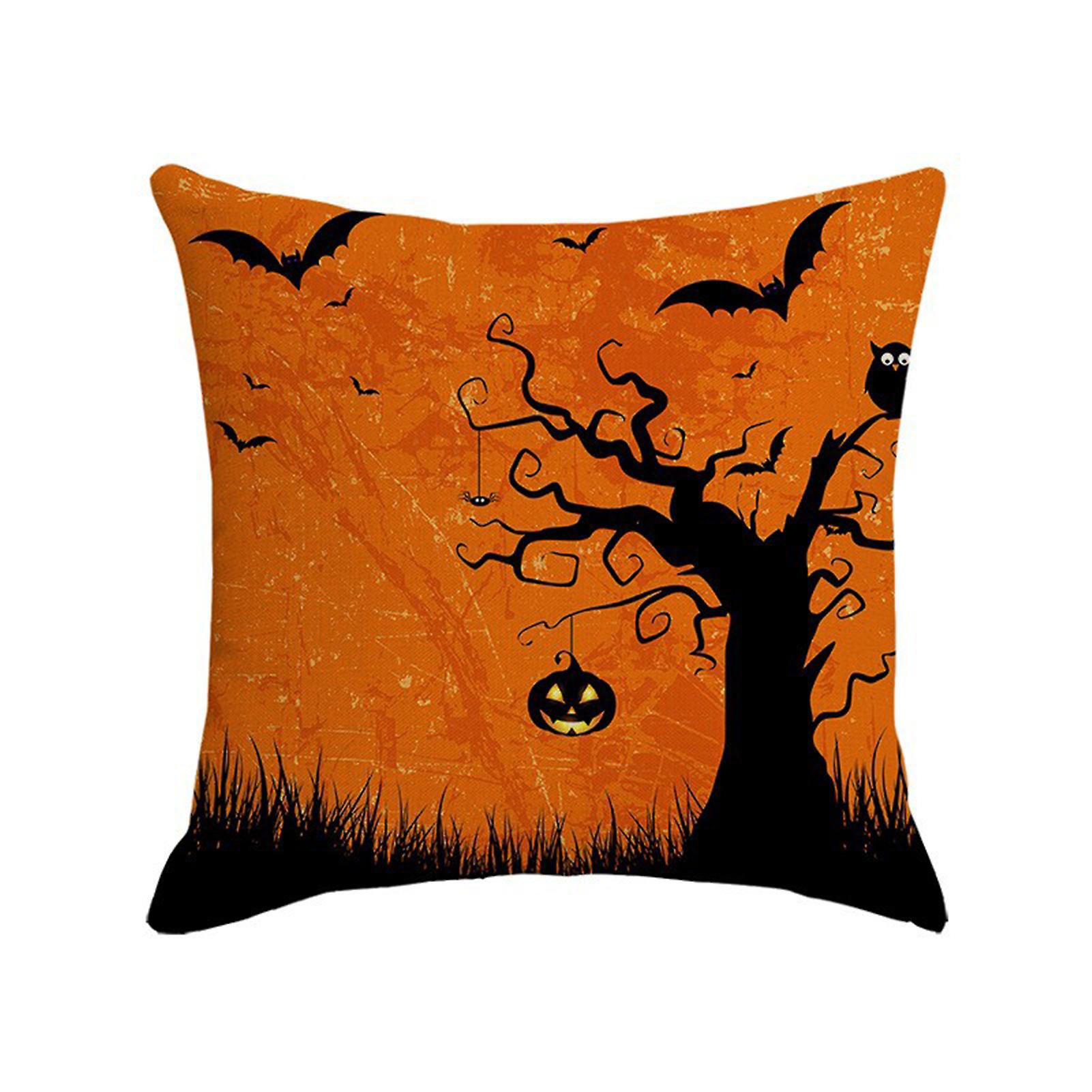 Halloween Throw Pillow Cover Durable Happy Halloween Print Pillowcase For Home Living Room Decor