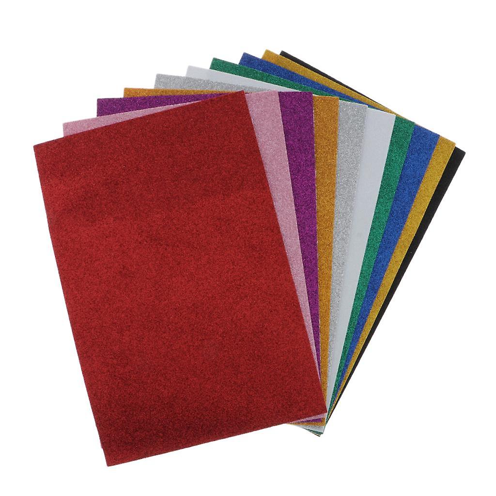 10pcs Glitter EVA Foam Sheets Adhesive Craft Foam Sheets Colorful