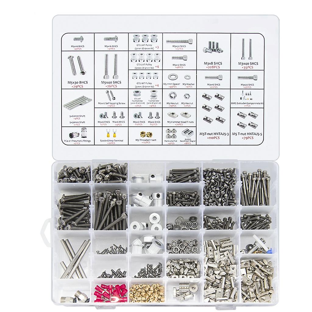 Bağlantı Elemanları Vidalar Somun Voron 0.1 / 2.4 / Trident 3D Yazıcı Parçası için Tam Kit