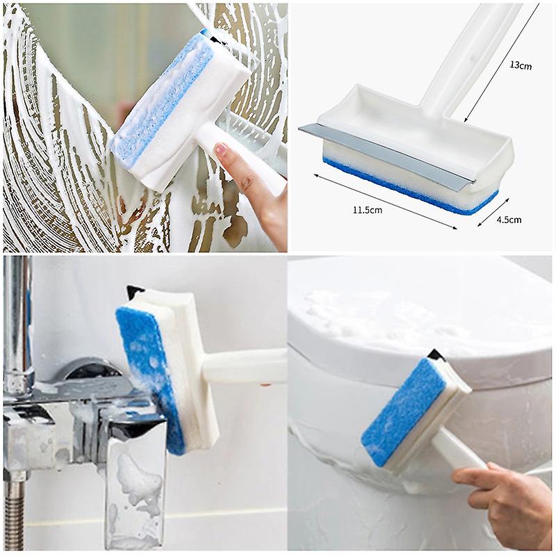 Multifunctional Glass Window Wiper Cleaner With Removable Sponge Brush Head