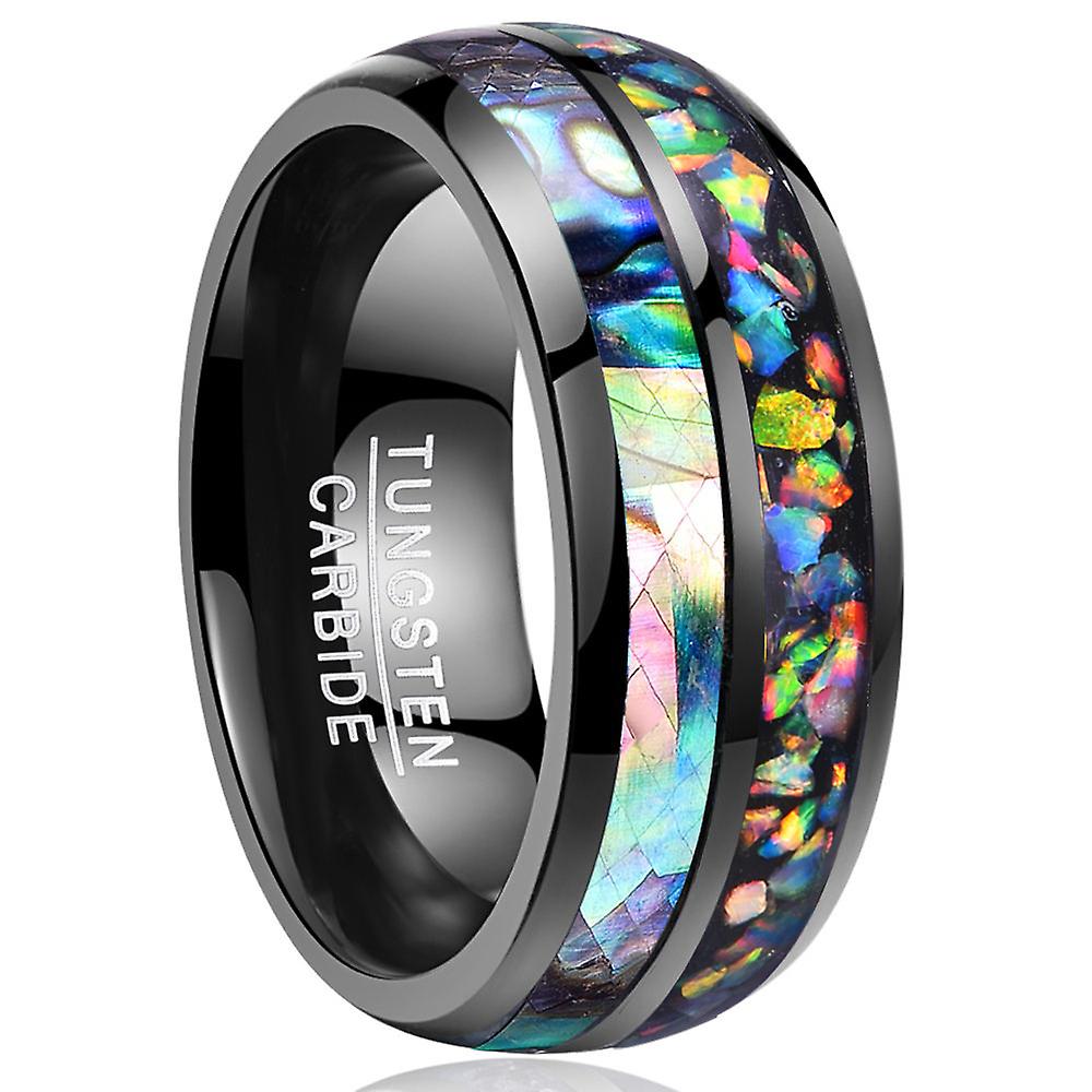 8mm Width Men's Tungsten Carbide Steel Ring