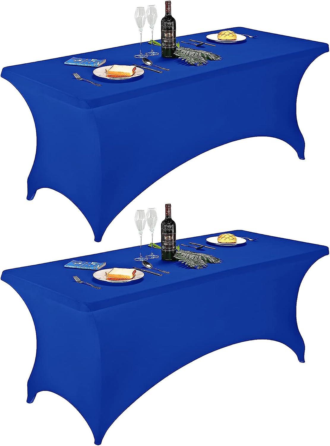 Pack Spandex Table Covers 6ftfitted Tablecloth For 6ft Rectangular Tables, Stretch Patio Table Covers, Universal Spandex Table Cover For Wedding, Banq