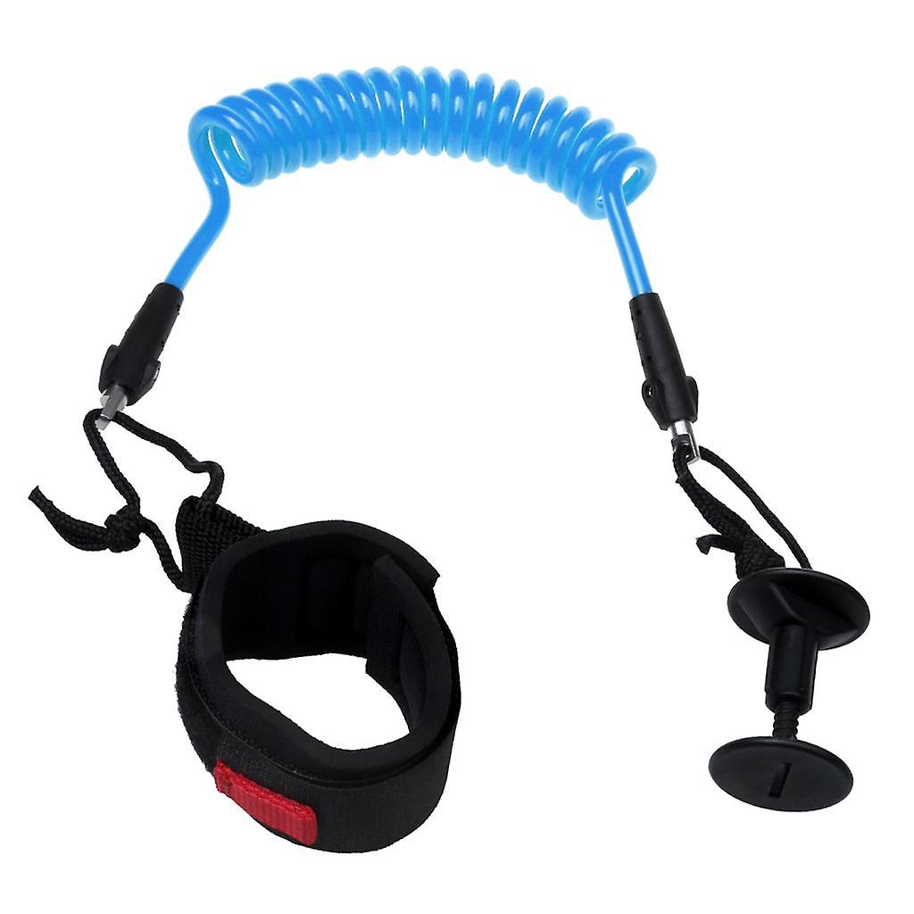 Bodyboard Coiled Wrist Leash,    Board Bicep Leash Surf 5 ft Blue