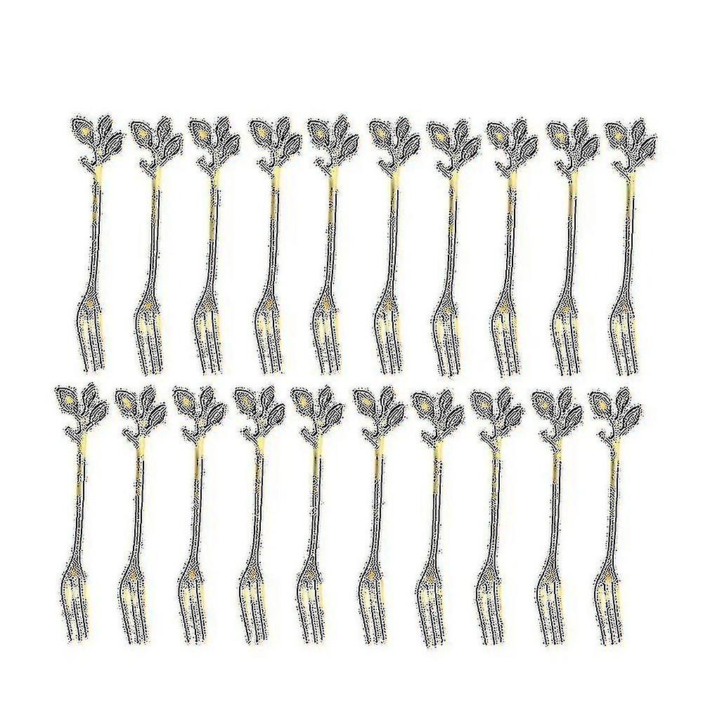 20pcs Stainless Steel Flatware Fruit Fork Dinnerware Appetizer Snack Dessert Fork Kitchen Tableware