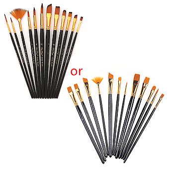 12pcs Nylon Hair Wooden Handle Watercolor Paint Brush Pen Set for DIY Oil Acrylic Painting Art Paint Brushes Supplies