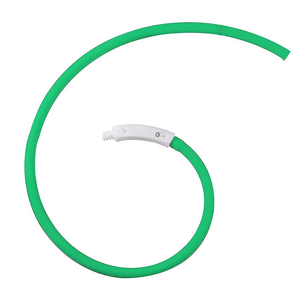 Rechargeable Usb Rechargeable Led Dog Collar For Small, Medium And Dogs, 70 Cm, Adjustable Length, 3 Modes Green