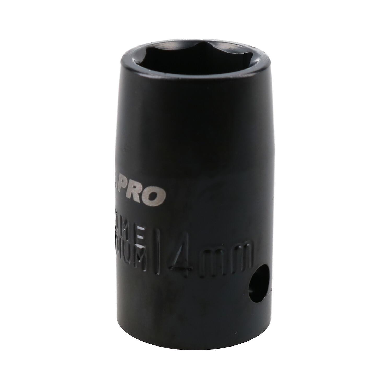14mm Shallow Impact Socket 1/2" Drive 6 Point 36mm Length Chrome Vanadium Steel