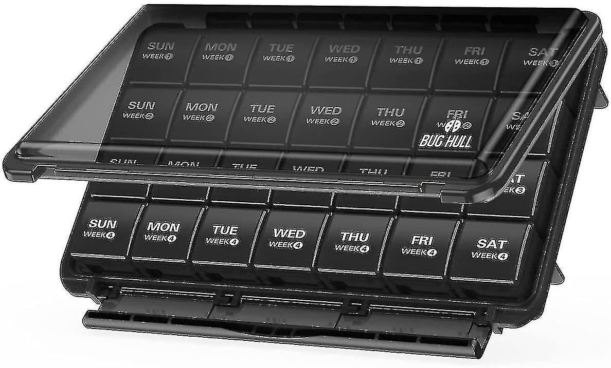 Monthly Pill Organizer, 4 Weeks Pill Case Moisture-proof Large 28 Day Pill Box