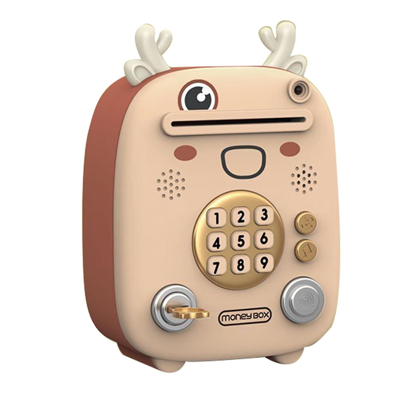 Singing Mini Piggy Bank with Fingerprint Password & Face Recognition for Kids