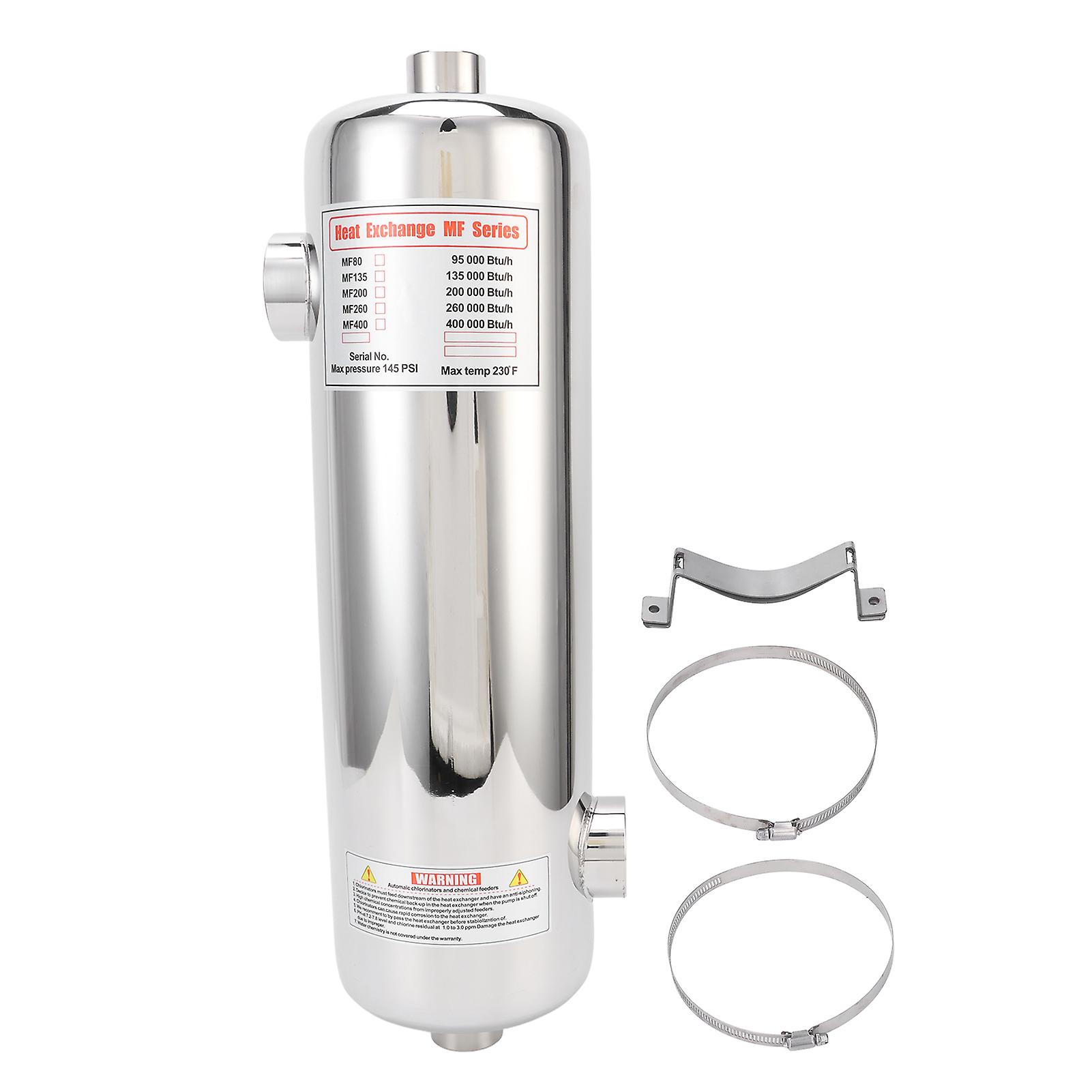 60KW Pool Heat Exchanger High-Efficiency Spa Heater Circulation Heating Equipment MF200 Stainless Steel Heating Device Temperature Control System For