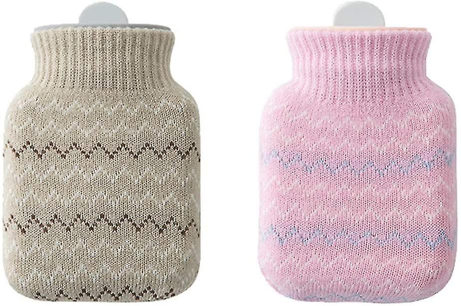2er Pack Silikon-Wärmflasche, Mini Portable Winter Mikrowelle Heizung Heiß