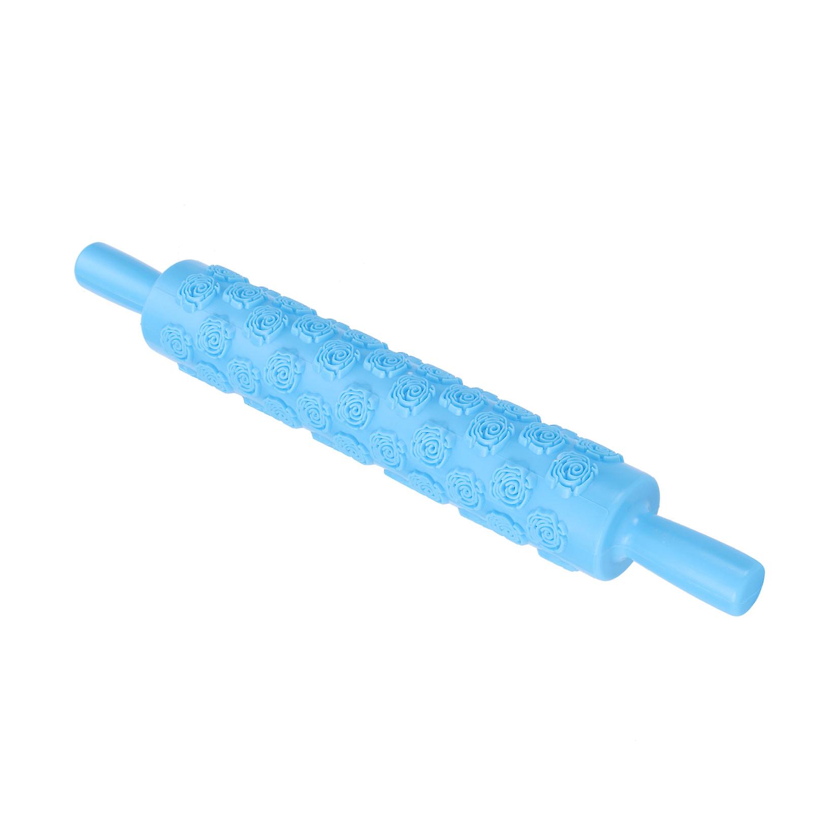 Fondant Rolling Pin Plastic Embossing Roller Rose Pattern 105g