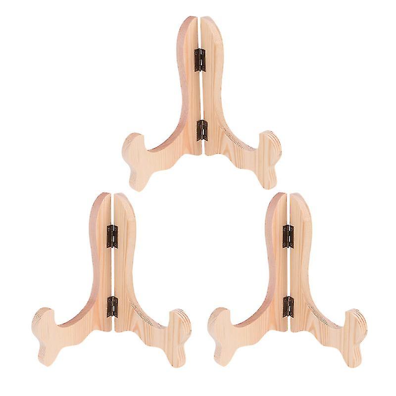 3pcs Wooden Display Stand For Plate