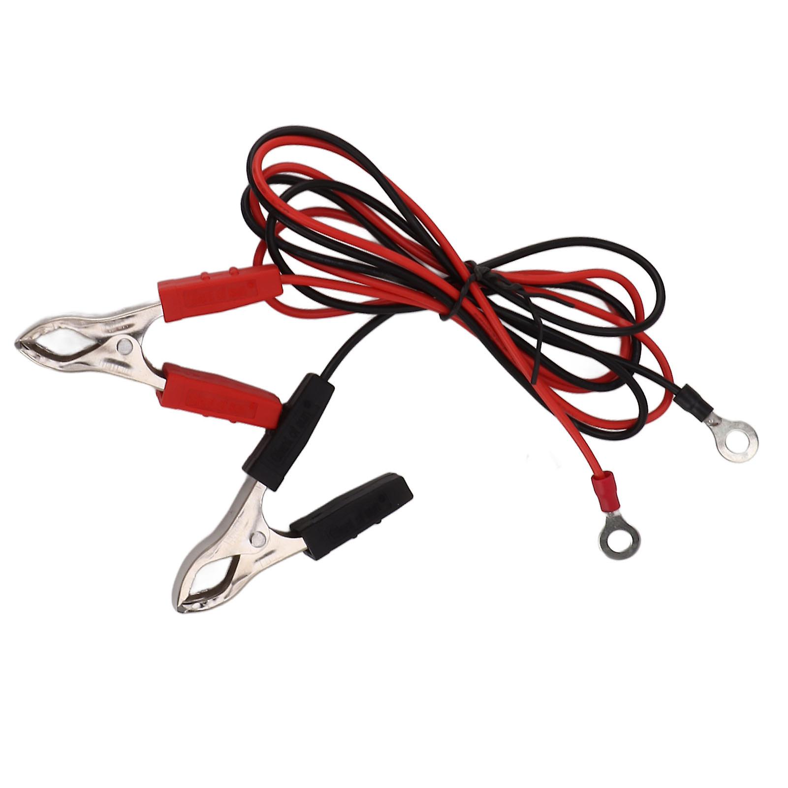 Electric Fence Connector Dual-Polarity Clips Insulated Positive and Negative Cables Durable Alligator Clamps Rust-Resistant Wire Poultry Protection So