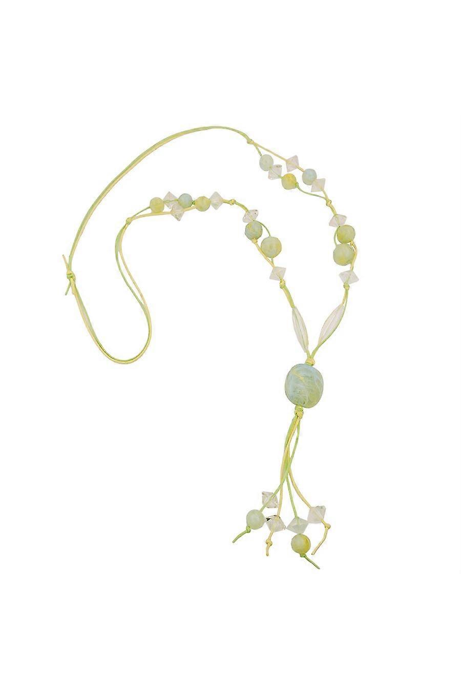 Necklace Beads Light-green Yellow - Gl01068