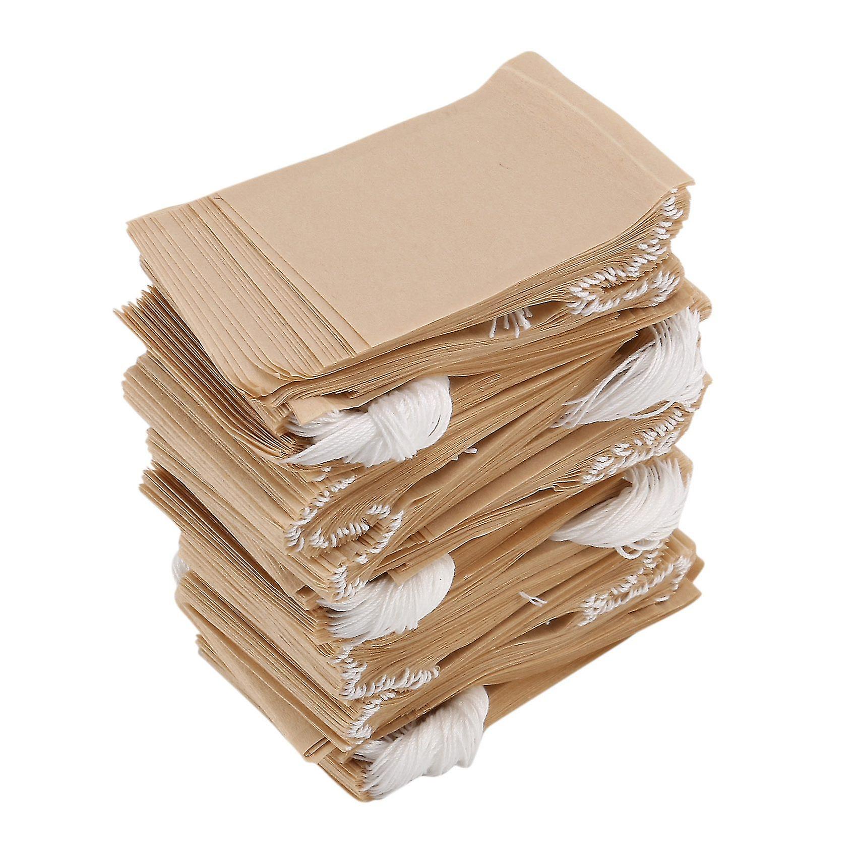 500 Pack Teefilterbeutel, Einweg-Papier-Teebeutel mit Kordelzug für losen Blatttee, Kaffee (natürlich-hao