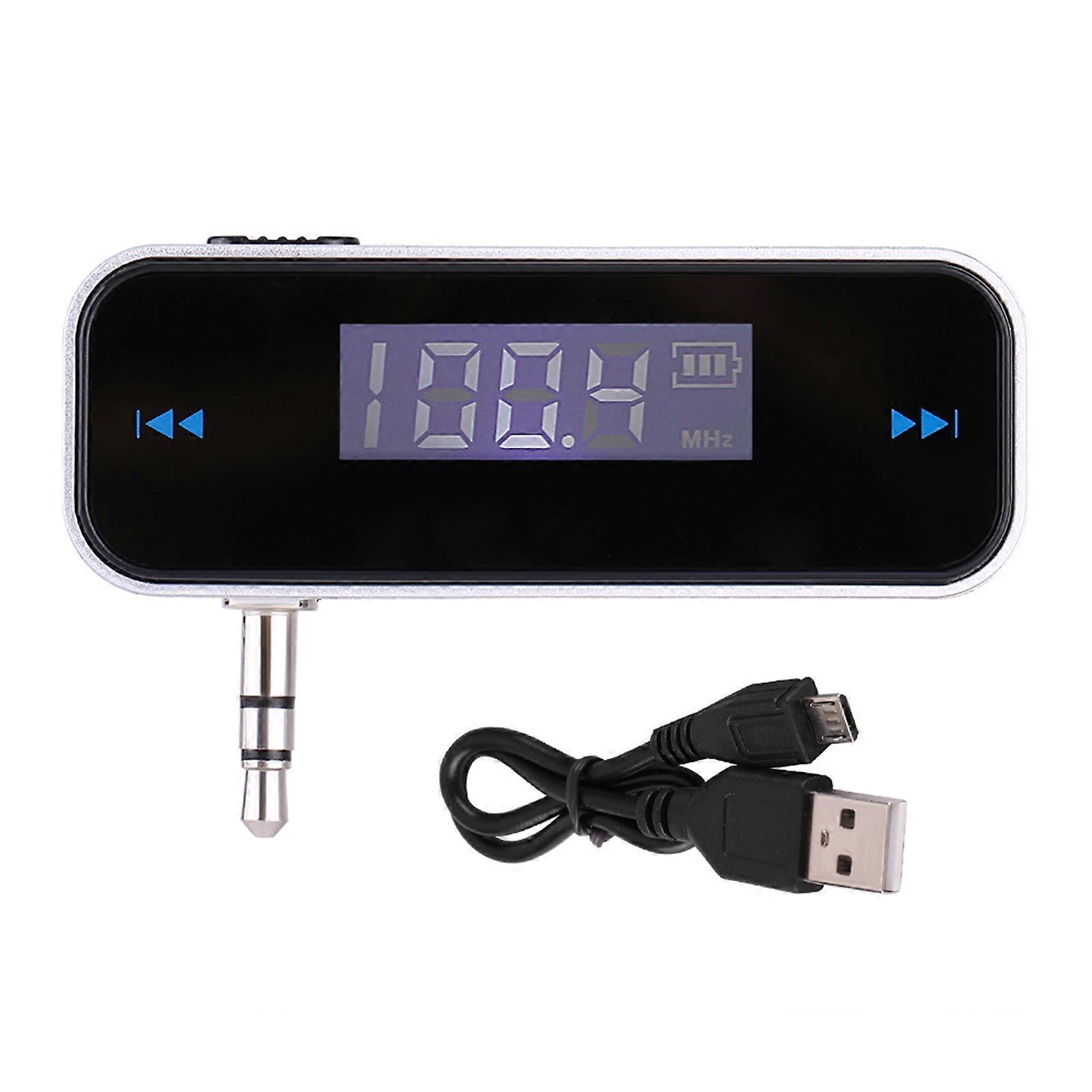 Universal In-Car FM Transmitter Hands-Free Calling with 3.5mm Audio Plug for Cell Phone Bluetooth Music Player Car Adapter