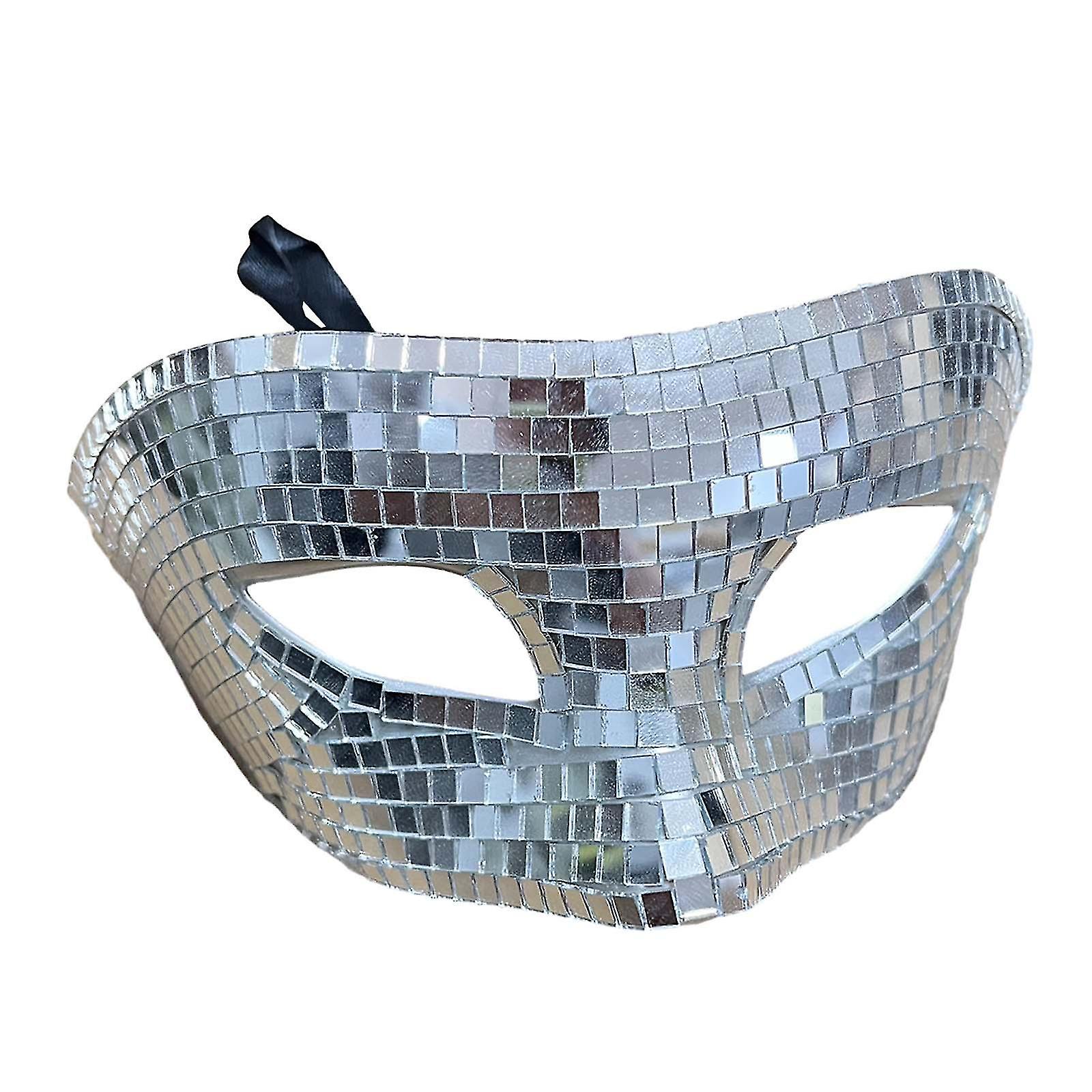 Mirrored Sequins Mask Halloween Stage Performance Roles Play Cosplay Props