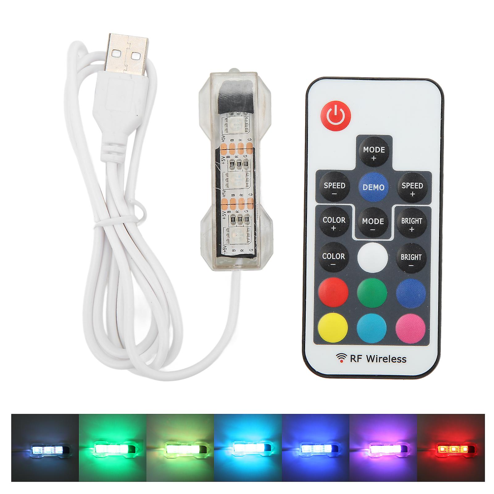 LED Aquarium Light Micro Landscape Fish Tank Remote Control Light for Medium Small Fish Tanks with Hex Square BlocksWhite Line