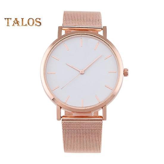 Lady Daily Watch Quartz Movement Round Dial Mesh Band Simple Style Alloy Time-checking High Accuracy Lady Wristwatch Dating Timepiecetch