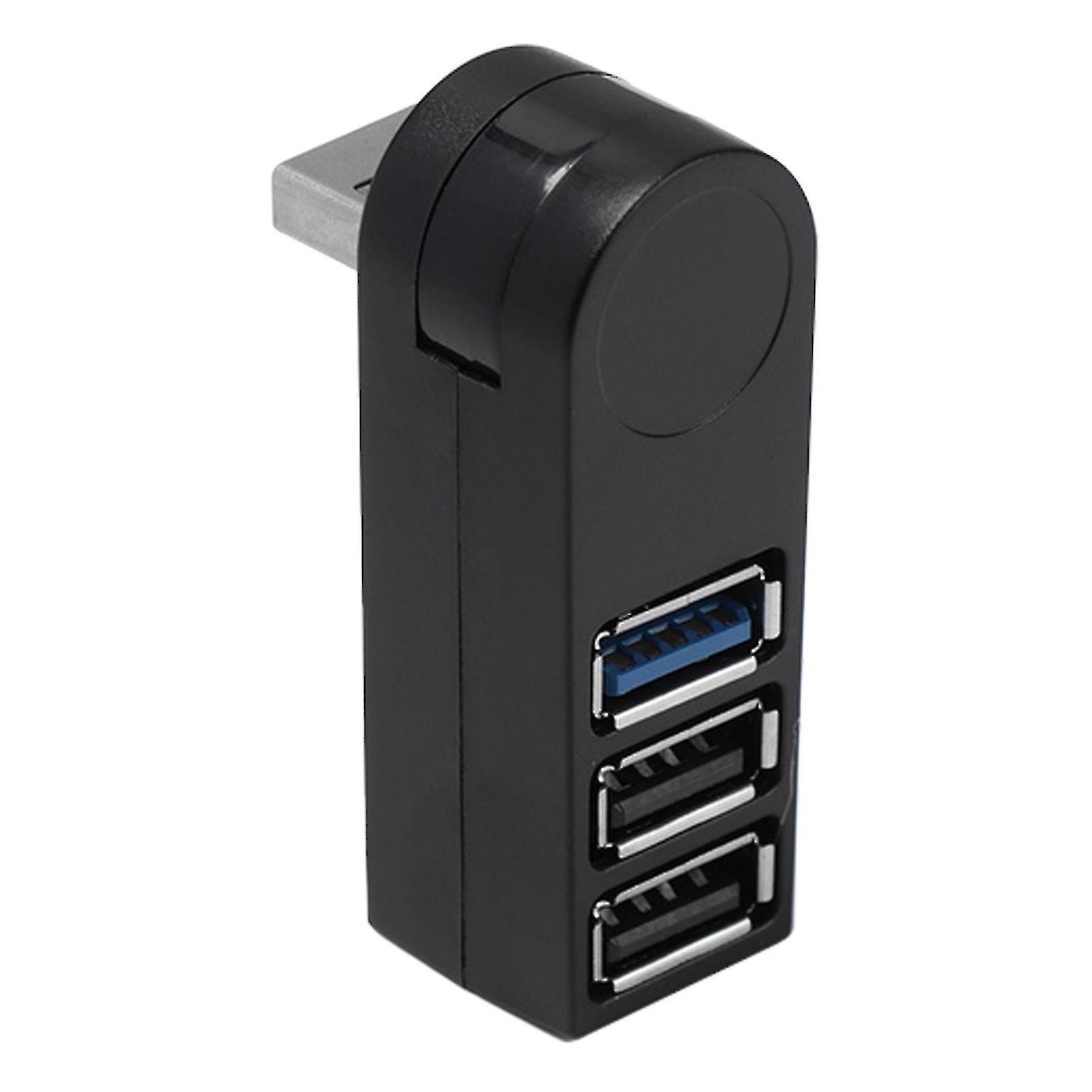 New 2023 Abs Mini Rotatable Data Transfer 3 Port Usb3.0 Hub Multifunctional For Pc Laptop