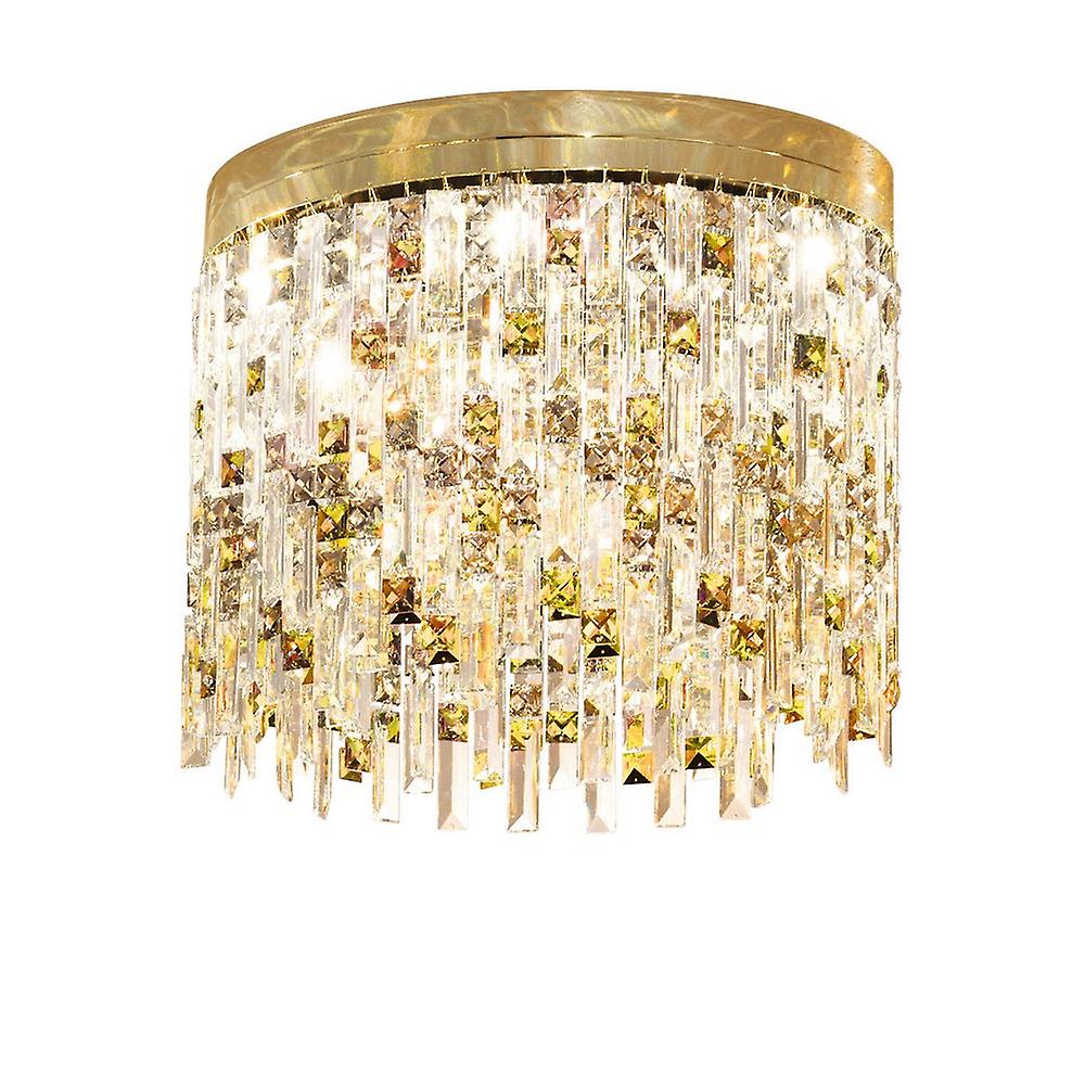 Prisma Designer Crystal Ceiling Light Polished Gold, 6x G9