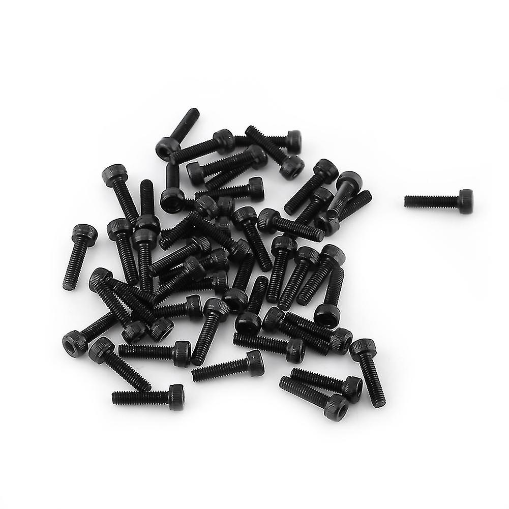 M3 Black Hex Socket Cap Head Screw Bolt Set (12mm, 50pcs)