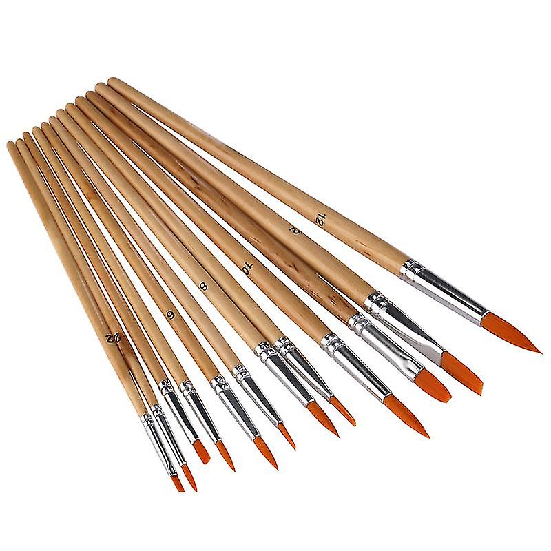 12pcs Nylon Hair Paint Brush Sets