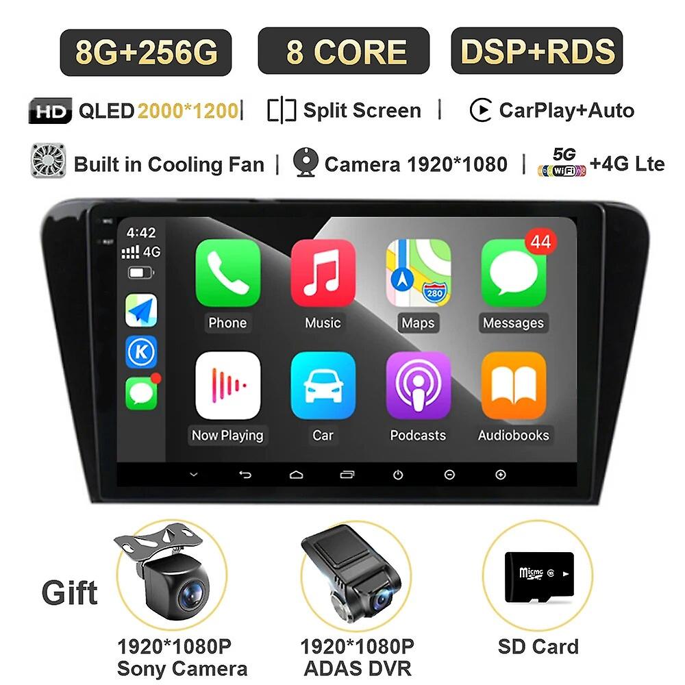 Car Radio Android 13 For Skoda Octavia 3 A7 2013-2018 Multimedia Player Navigation 2 Din Carplay Stereo Qled Dvd Head Unit Rds