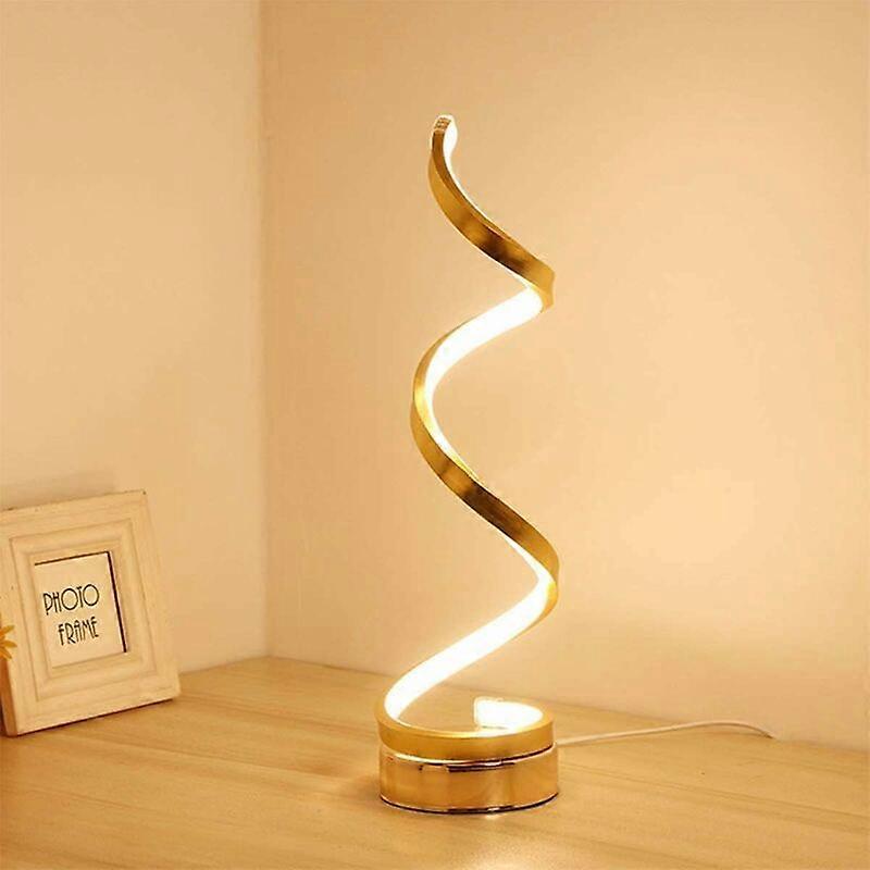 Eye Care spiral table and bedside lamp, gold