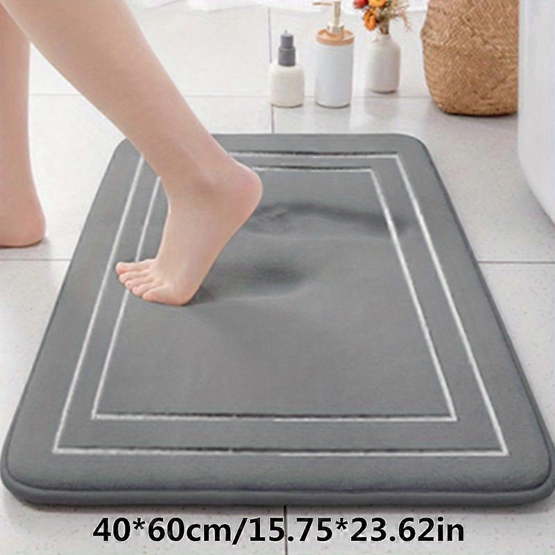 Large Oblong Embossed Zigzag Soft Absorbent Floor Mat - Non-Slip, Low Pile, Geometric Pattern, Machine Made, 100% Polyester and PVC - Perfect for Bath
