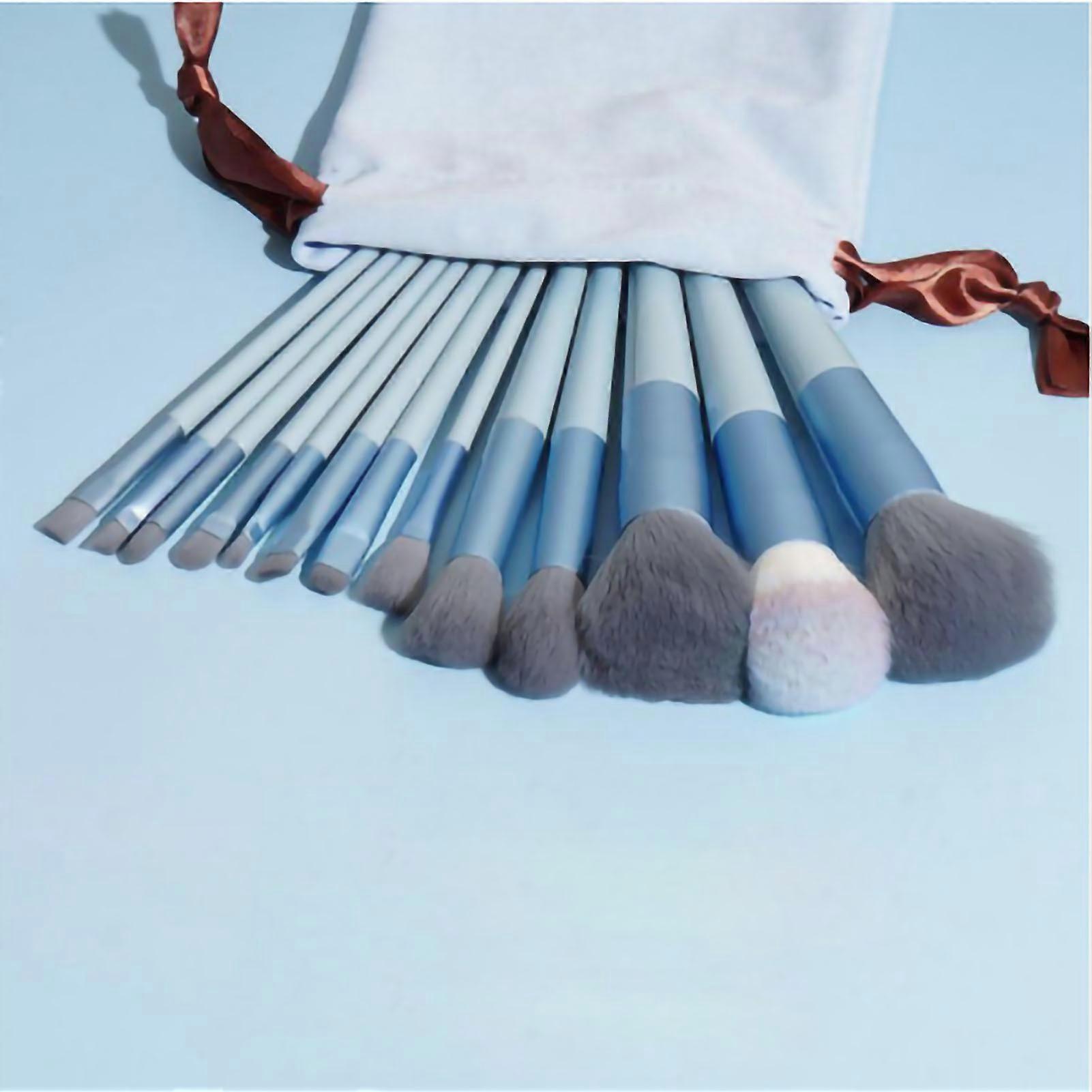 13pcs Set Make Up Brushes Tool Kit Handheld Soft Blending Cosmetics Brushes Kit For Face Powder Concealer Blue