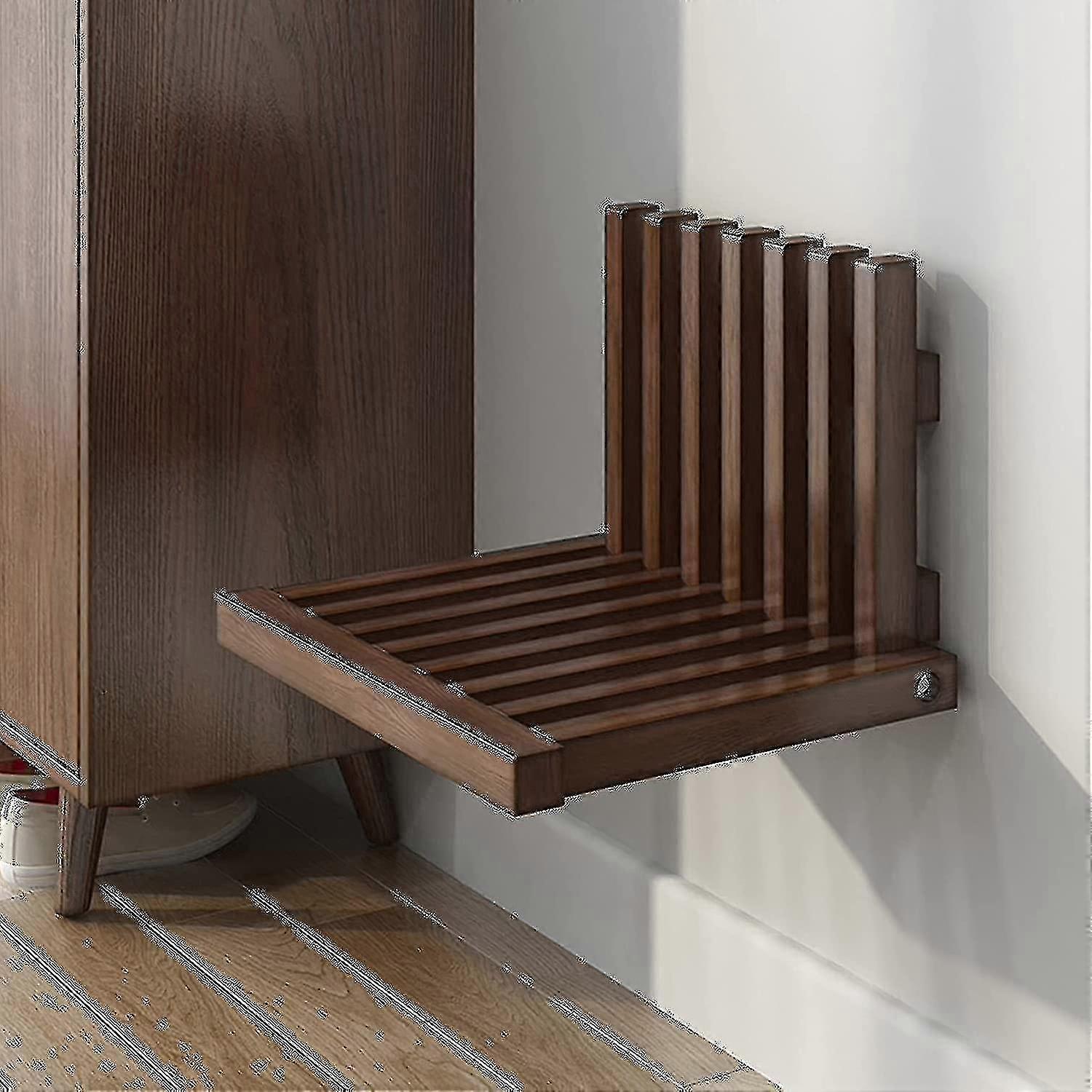 2023 Lugshiree Shower Seat Benchwall-moted Folding Stool Chairshower Stool For Inside Showerentryway Solid Wood Shoe Changing Stool For Kids Adultsplu