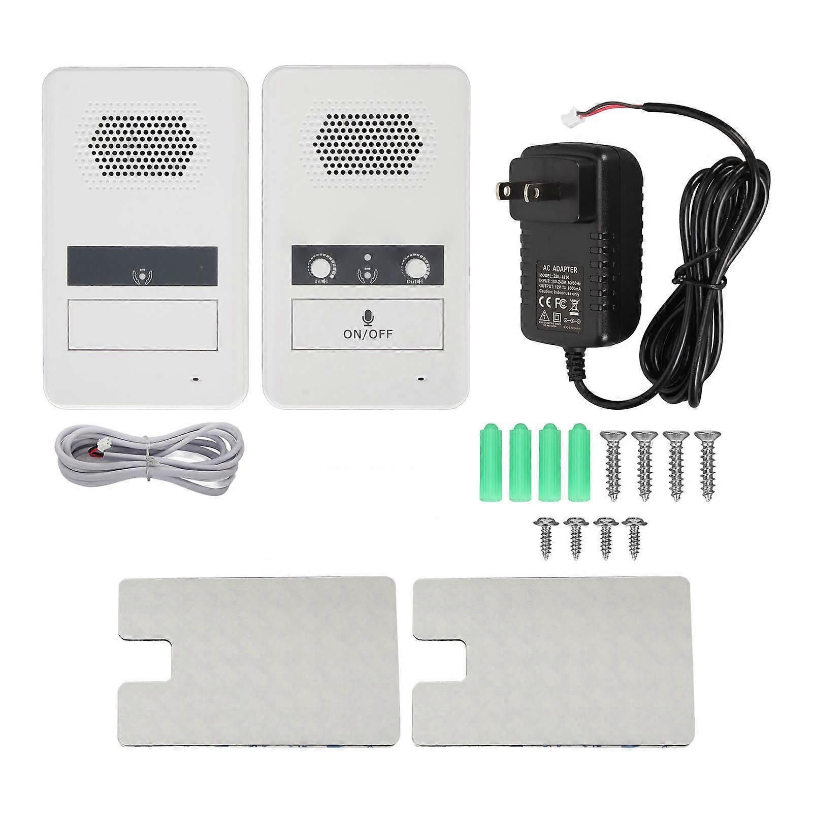 Dual Way Counter Intercom Premium Speaker Sensitive Mic 3W Power Window Intercom System for Bank US Plug 100?240V White