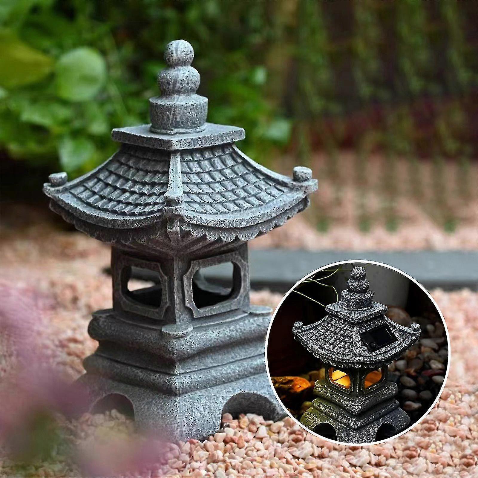 Solar Light Outdoor Pagoda Garden Statue, Solar Statue Garden Decoration, Outdoor Garden Lantern, Led Garden Lights With Simulated Pagoda Clearance