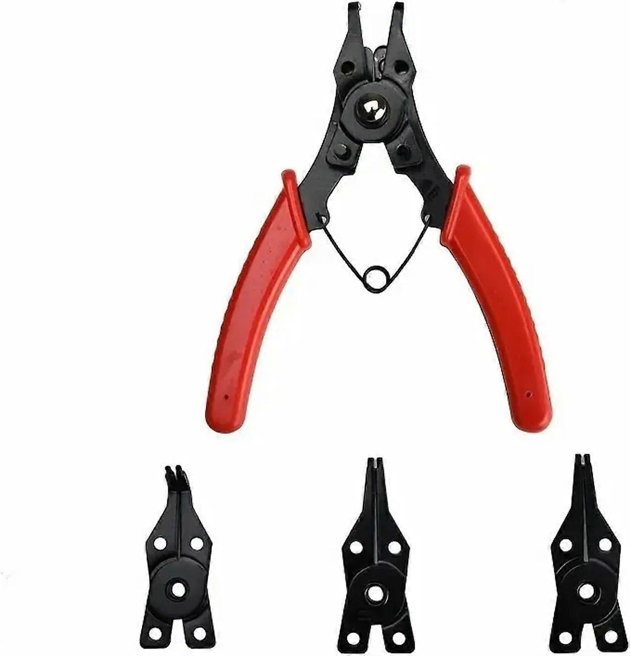 4-in-1 Circlip Pliers Set Snap Ring Pliers Multi Crimp Removable Plier Head Retaining Circlip Pliers Hand Tools Multifunctional Specific