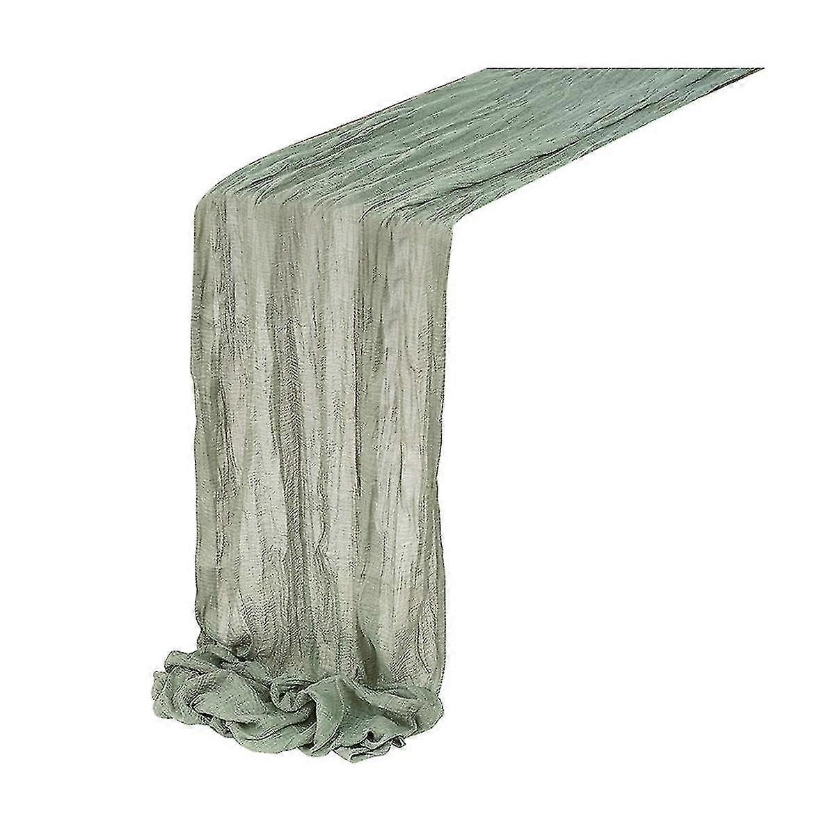 Cheesecloth Table Runner Boho Gauze Cheese Cloth Table Runner Rustic Sheer Runner Long For Wedding Green 4pcs G