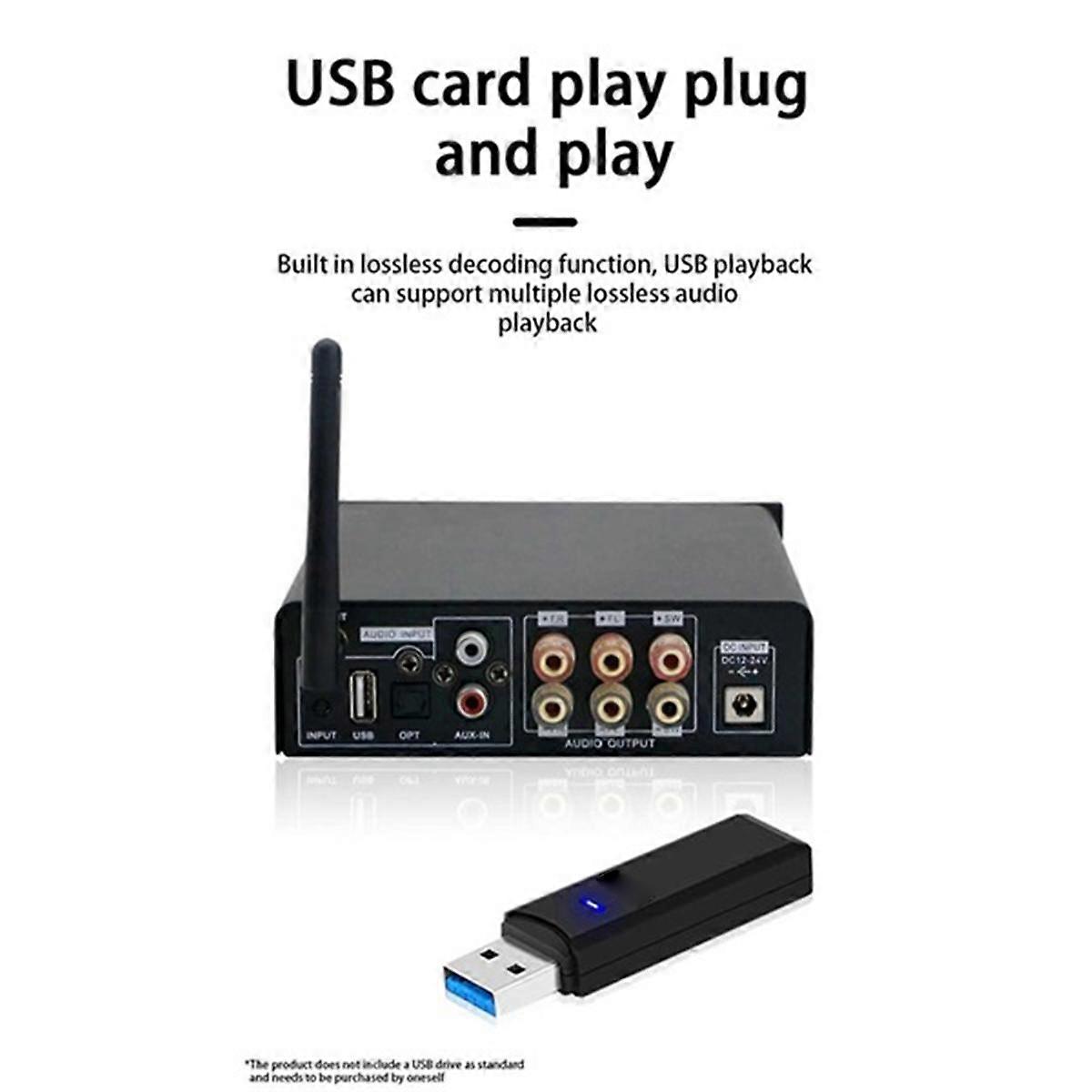 2.1 Channel Power Amplifier for Home Use Digital Small Power Amplifier Fever Car Bluetooth Stereo EU Plug