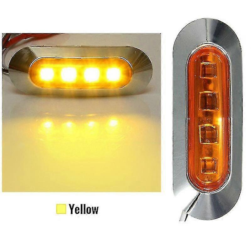 10v-30v 4led Side Marker Tail Warning Light Lamp Clearance Trailer Truck
