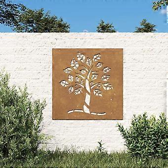 Garten-Wanddekoration 55x55 cm Cortenstahl-Baum-Design