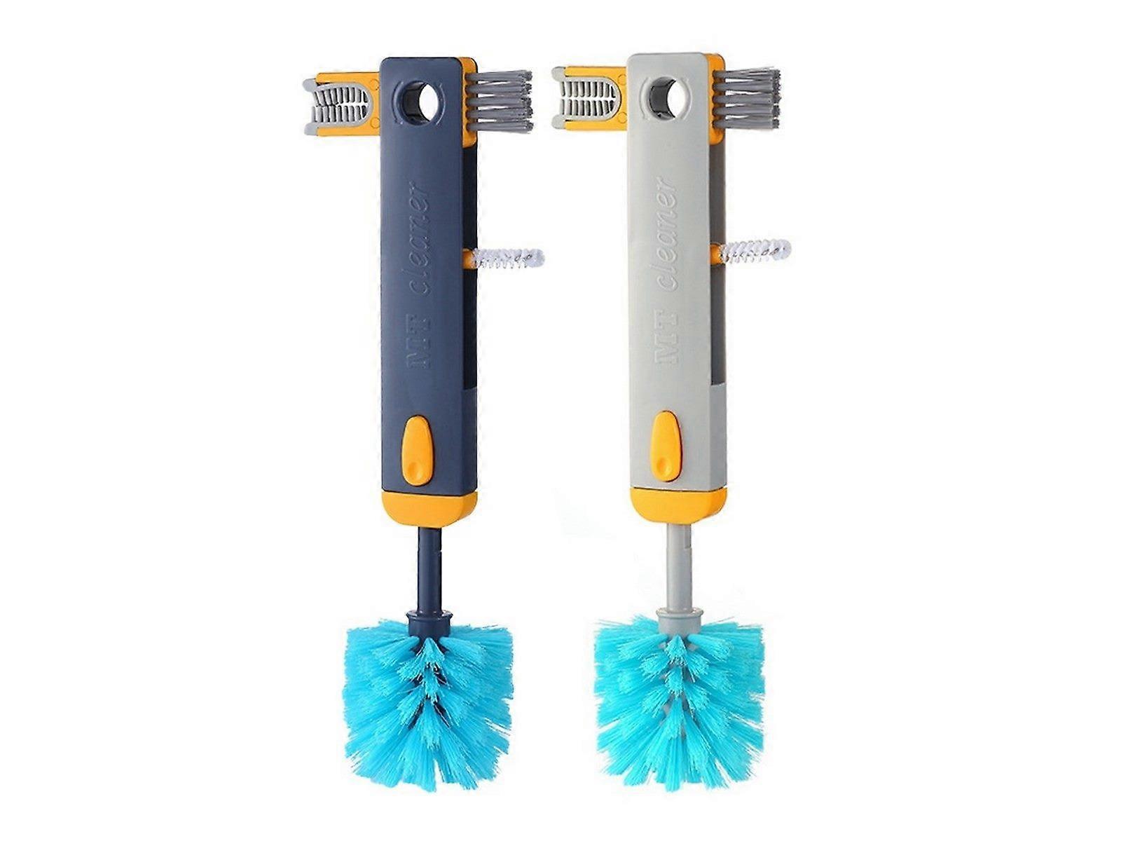 2PCS 4-in-1 Retractable Cup Cleaning Brush Multifunctional Cup Crevice Brush