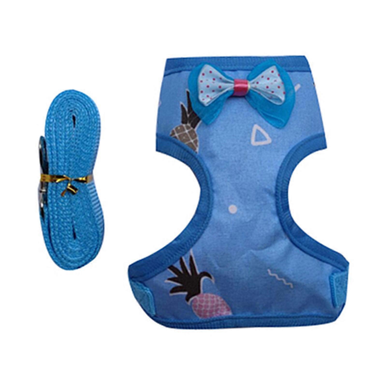 Pet Harness Bowknot Decor Walking Safety Fabric Safe Chest Strap Leash for Chicken