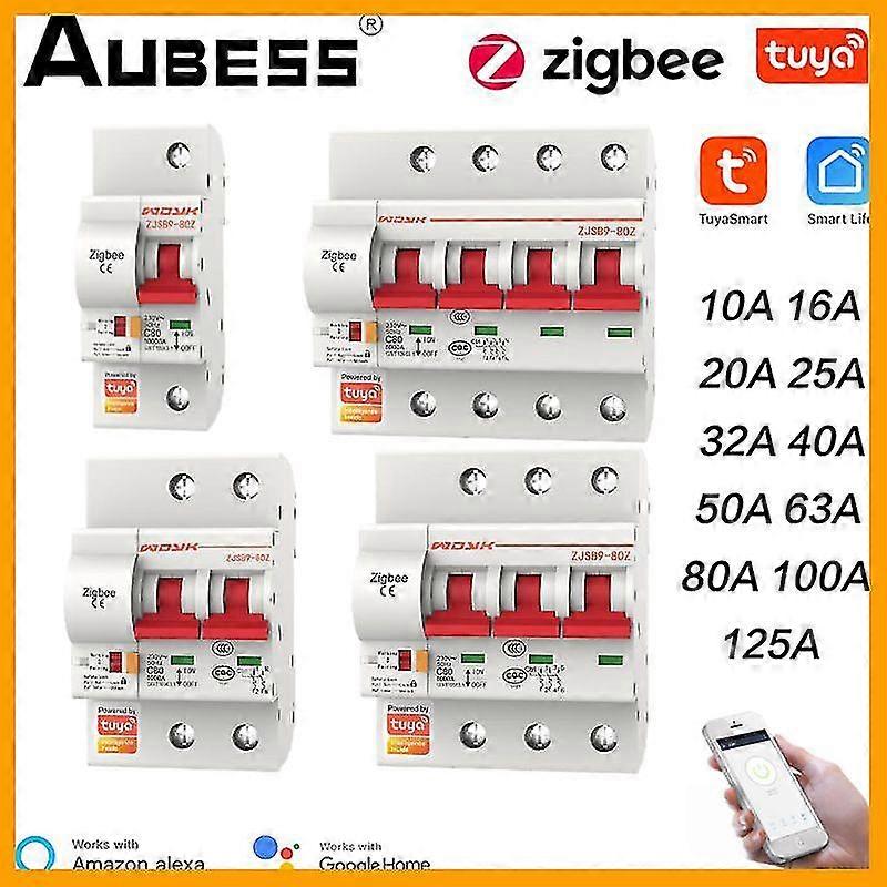 1p / 2p / 3p / 4p Tuya Zigbee قاطع الدائرة 16a-125a التلقائي S الزائد قصير