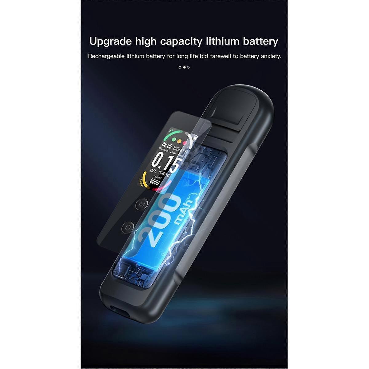 Non- Alcohol with LED Display Screen Memory Function 50 Groups Data Storage for Personal White