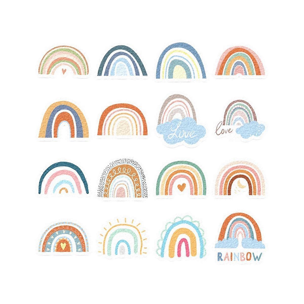 16PCS Lugna klistermärken för ångest Sensoriska, Stress Ångest Relief Items Rainbow Styles Taktil Grov T